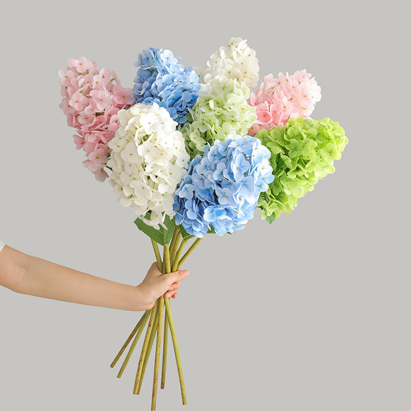 Elegant Faux Hydrangea Flower Arrangement - Charming Tall Ball Design for Living Room Coffee Table Decor | Perfect for Wedding Aisle Decorations and Floral Bouquets