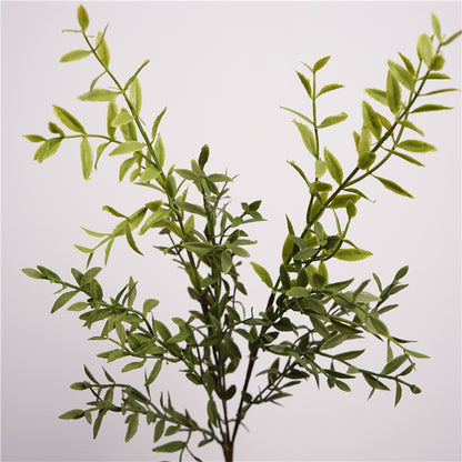 Miniature Green Olive Branch Decorative Plant - Realistic Faux Greenery for Home Décor, Floral Arrangements, and Gardening