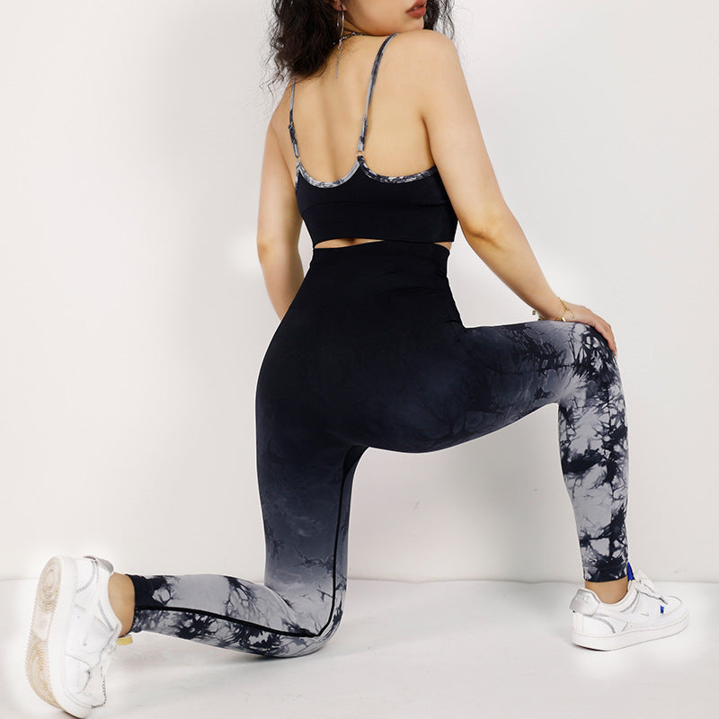 Tie Dye Yoga Set for Women Sports Bra with High Waisted Butt Lifting Leggings for Comfort and Performance in Your Workout