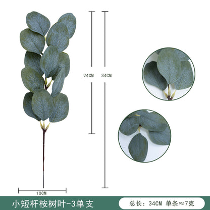 Realistic Faux Eucalyptus Fruit Stem - Short Money Leaf Branch, Perfect for DIY Home Decor and Artificial Plant Arrangements