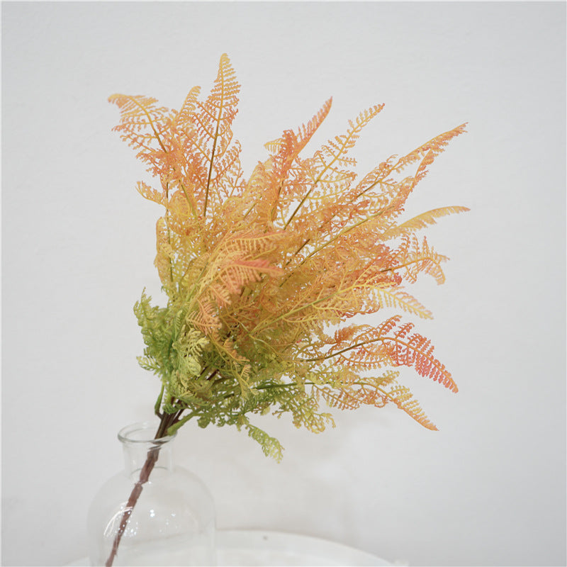 Lifelike Artificial Fern Leaf Wedding Bouquet - Single Branch Plastic Greenery Decoration for Restaurants, Living Rooms, and Home Decor