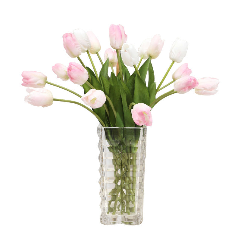 Feel Moisturizing Faux Raffaello Tulip Decorative Accent - Elegant Nordic Home Decor for Living Room with Realistic Silk Flowers