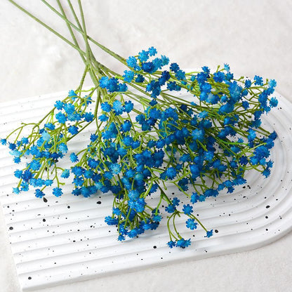 Realistic Baby's Breath 3-Prong PU Soft Rubber Single-Stem Artificial Flower Bouquet for Wedding Celebrations and Photography