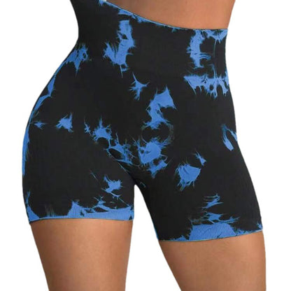 High Waisted Tie Dye Yoga Shorts for Women Breathable Moisture Wicking and Workout Leggings with Butt Lifting Design for Outdoor Fitness