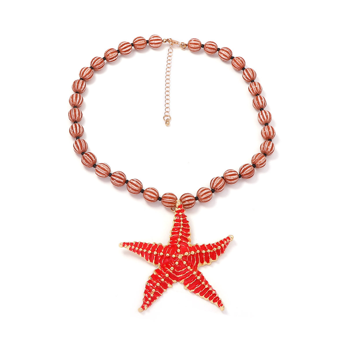 Beach Vacation-Inspired Ocean Life Pendant Necklace with Colorful Beaded Design - Perfect Summer Jewelry for Women