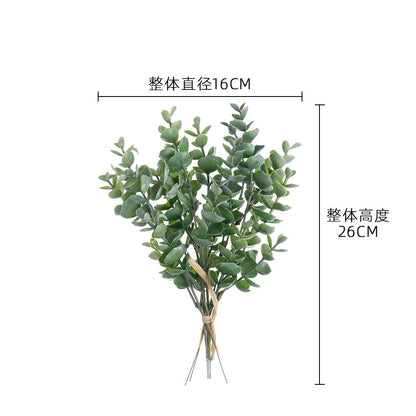 6-Layer Eucalyptus Short-Stem Faux Flowers – Beautiful Decorative Green Plant Art Piece YC1079 for Home and Office Décor