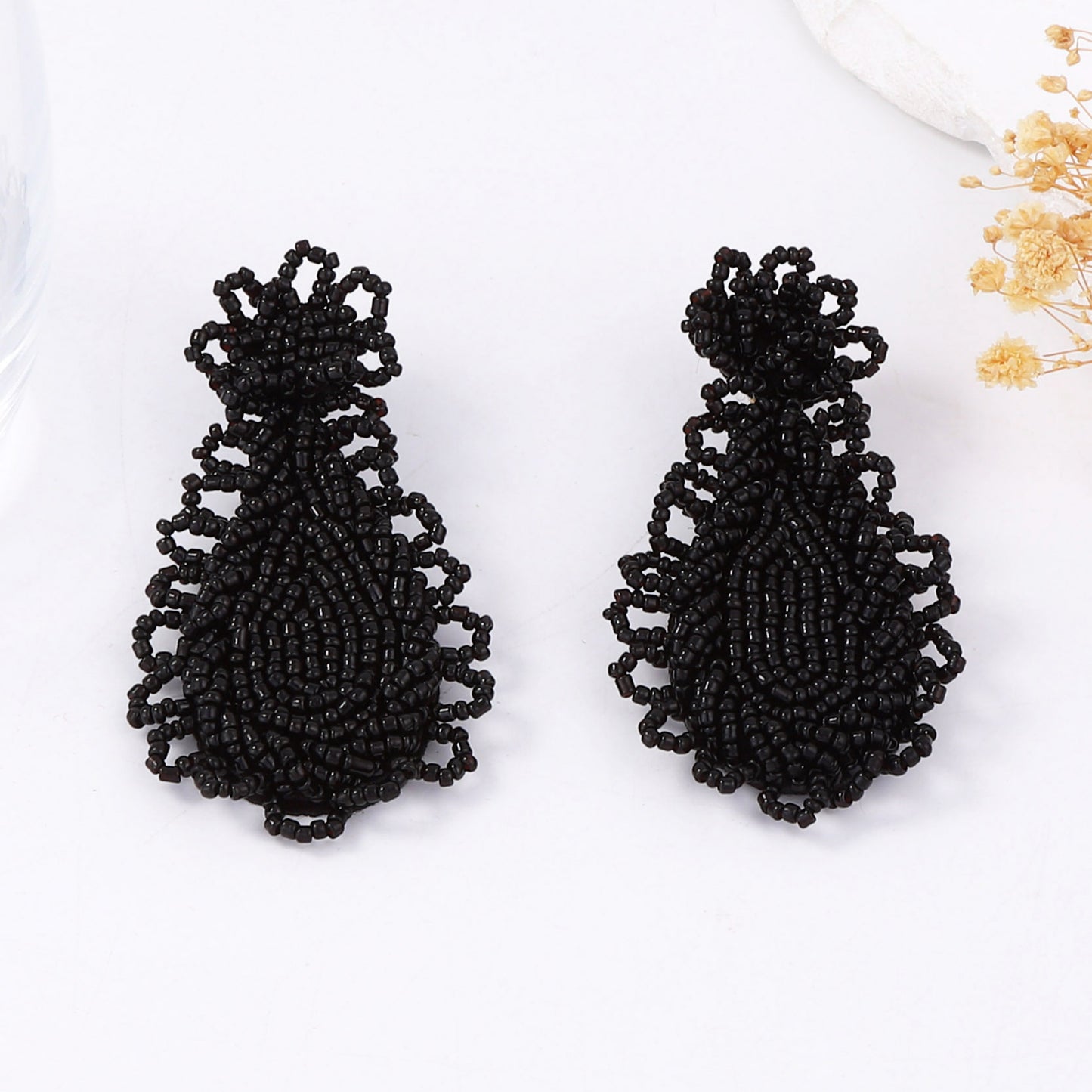 Bohemian Chic Handmade Beaded Flower Earrings – Unique, Statement-Making Jewelry for Trendy Women