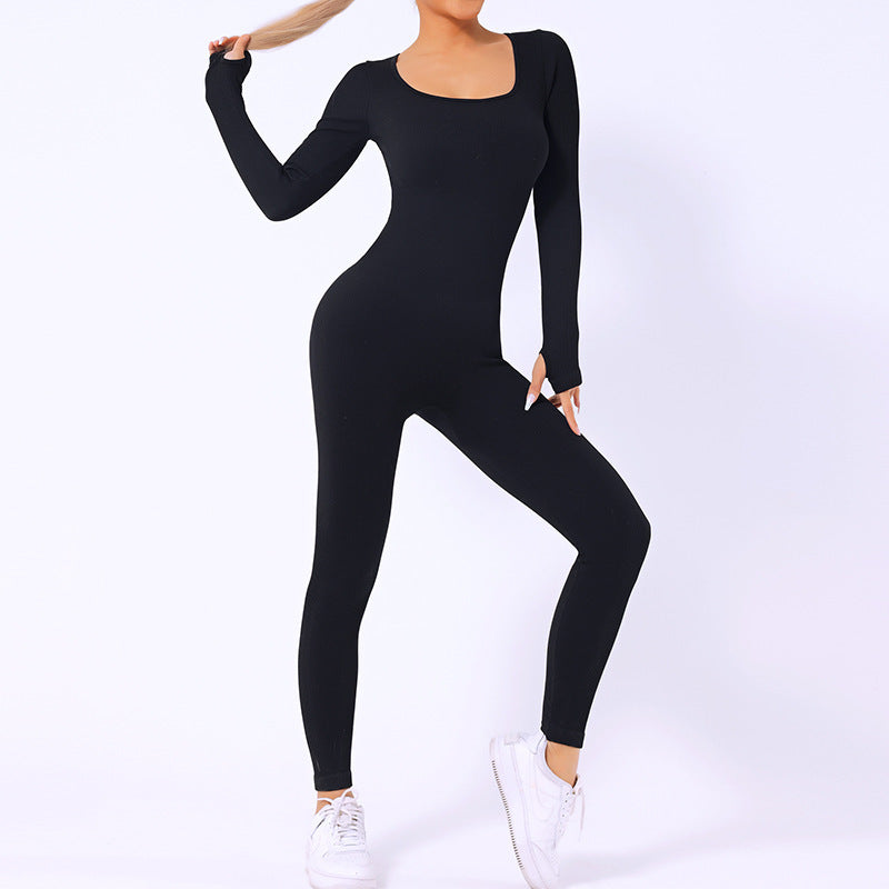 Seamless Long Sleeve Yoga Jumpsuit for Women Ultra Comfortable Quick Dry Workout Outfit for Fitness Running