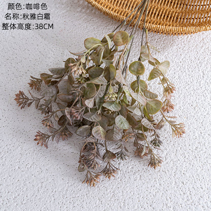 Elegant Autumn White Faux Grass Floral Arrangement - Perfect for Weddings, Home Decor, and INS-Style Aesthetic CL16102