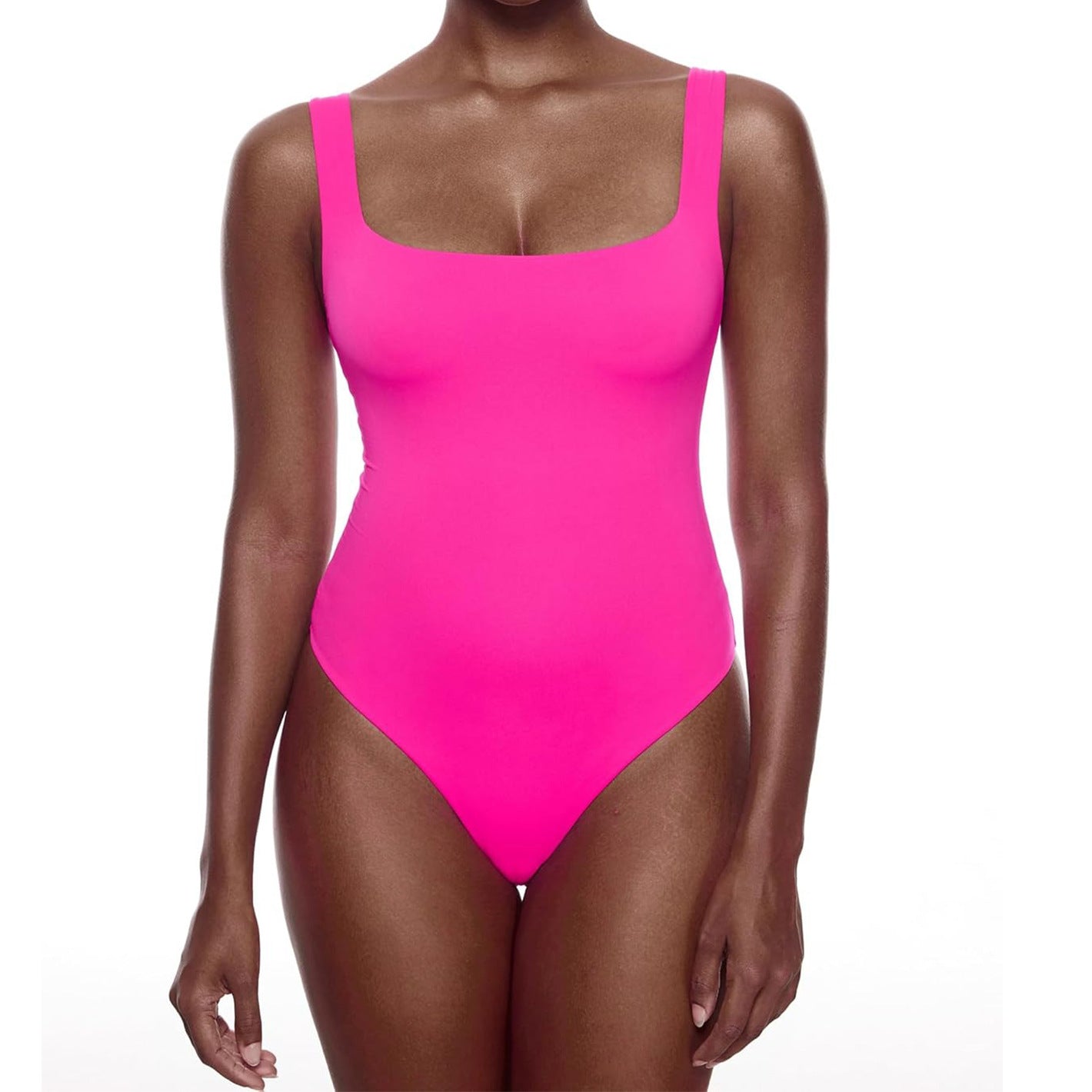 Sleeveless Bodysuit with Square Neckline Fitted Waist Defining and Available in Vibrant Colors for Effortless Chic