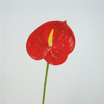 Vibrant Realistic Fake Red Anthuriums - Perfect for Home Décor, Wedding Decorations, Photography Props, and Desktop Display