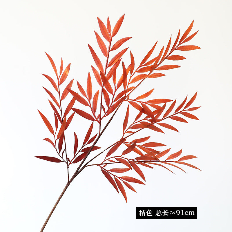 Vibrant Fall-Themed Artificial Willow Leaf Flowers for Outdoor Landscaping - Perfect Decorative Greenery for High Ceilings, Wall Art, and Garden Pathways