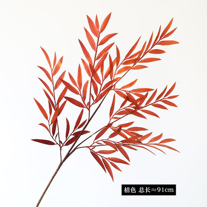 Vibrant Fall-Themed Artificial Willow Leaf Flowers for Outdoor Landscaping - Perfect Decorative Greenery for High Ceilings, Wall Art, and Garden Pathways