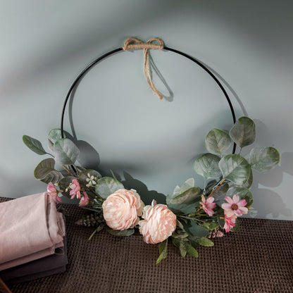 Elegant Wall-Mounted Design: Moonlit Wildflower Rose Ring for Weddings - Stunning Faux Flower Bouquet and Wall Decor - Perfect for Home Decoration (CF01011)