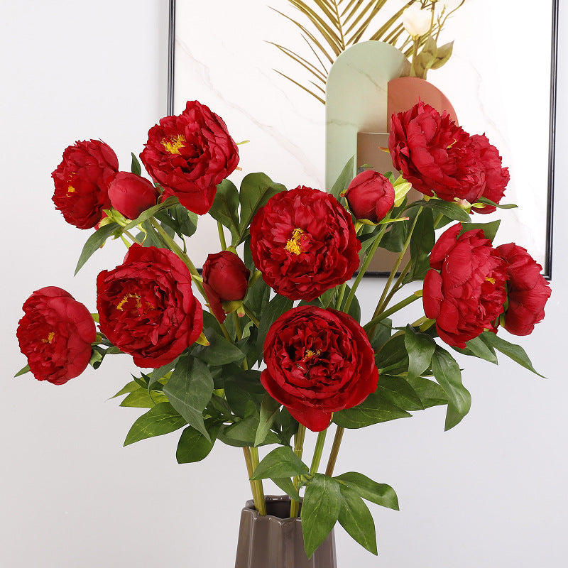 Elegant Faux Peony and Lotus Decorative Flowers for Living Room - Stylish Home Décor with Silk Peony Arrangements