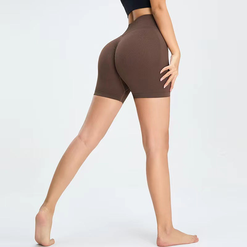 High Waisted Seamless Yoga Shorts for Women Peach Lift Butt Enhancing Three Quarter Athletic Shorts for and Performance