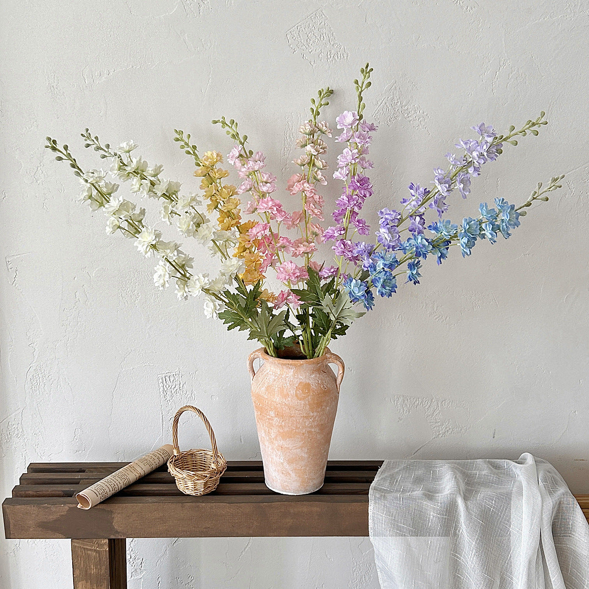 High-Quality Delphinium Silk Flowers for Home Decor | Stylish Room Display & Photography Prop | Perfect for Living Room Arrangements