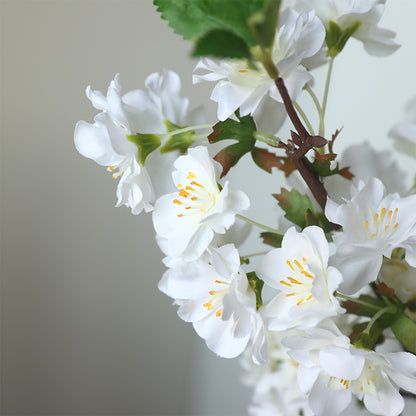 Charming Nordic Style Artificial Cherry Blossom Branches - Soft, Flexible Foam Decor for Home, Living Room, and Wedding Events