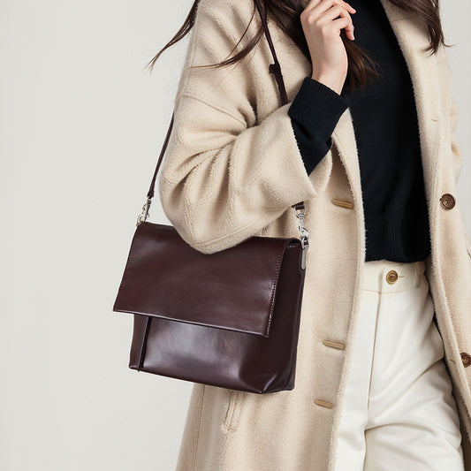 Genuine Leather Women's Handbag Cowhide Tote for Daily Commute and Casual Outings Versatile Shoulder Bag With Ample Storage