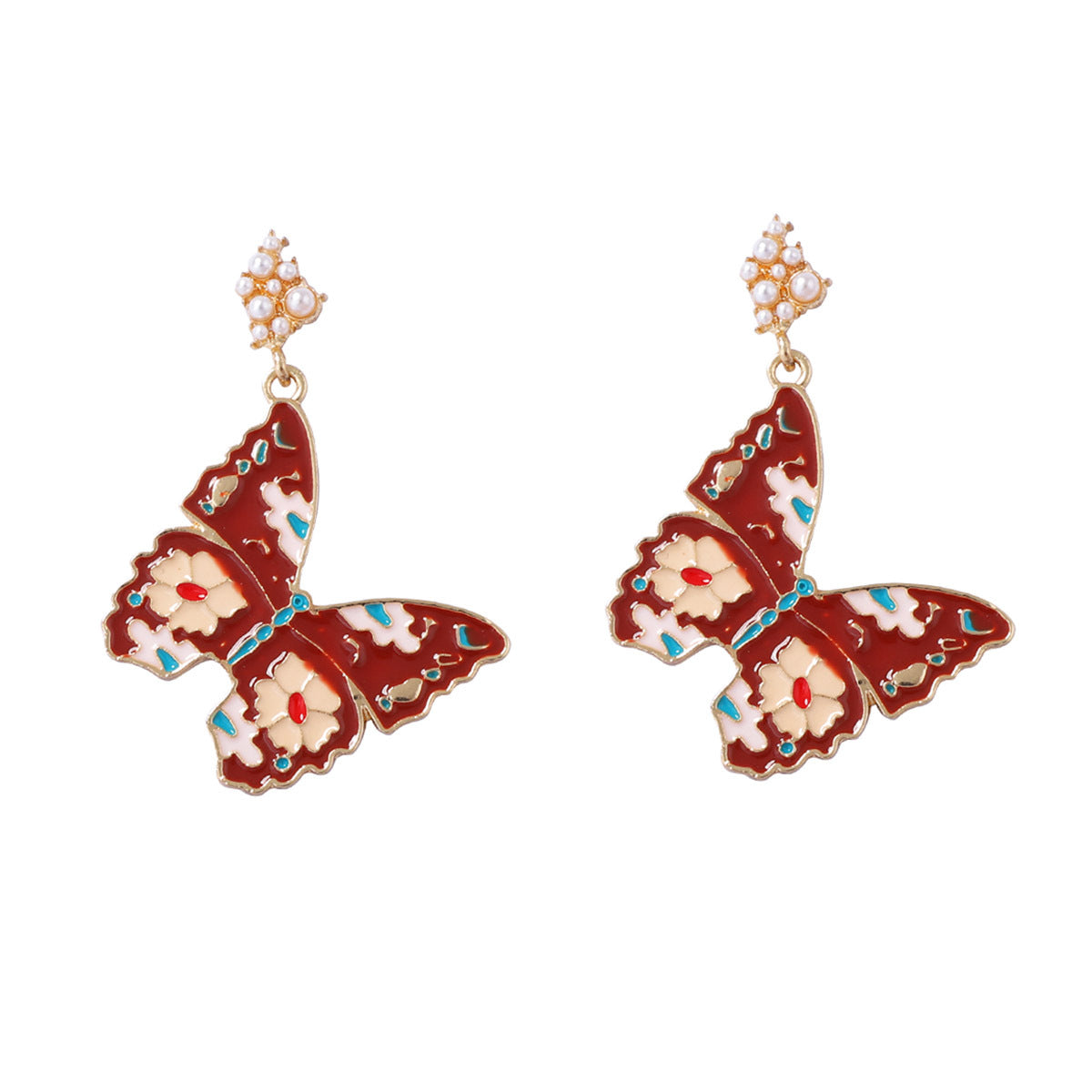 Elegant and Luxe Alloy Animal-Themed Drop Earrings with Artistic Retro Floral Design - Chic Everyday Accessory for Women