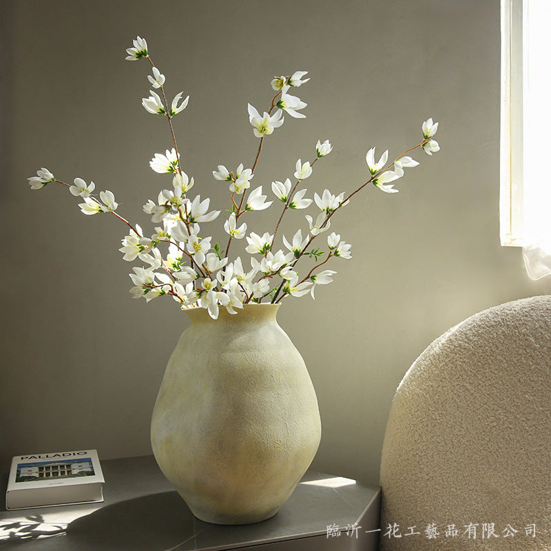 Realistic Miniature Magnolia Artificial Flowers for Living Room Decor - Perfect Floral Arrangements for Hotels and Vacation Rentals