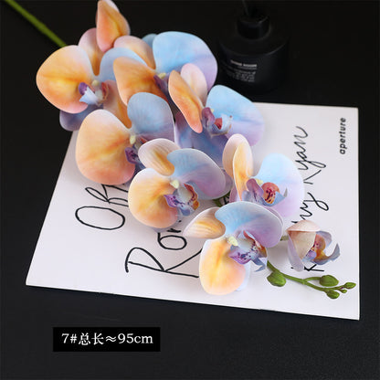 Realistic 3D Printed 9-Head Macaron Phalaenopsis Orchid - Elegant Luxury Home Décor Floral Arrangement for Stylish Model Rooms