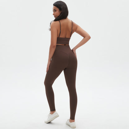 Seamless Low V Neck Cami Yoga Set with High Waisted Peach Butt Lifting Leggings Comfort Style for Your Workout