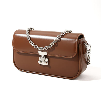 Korean Inspired Elegant Small Square Crossbody Bag Genuine Leather Shoulder Bag with Unique Design for Fashion Forward Women