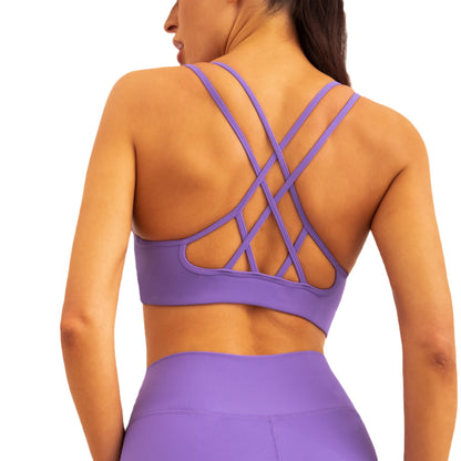 Seamless Sports Bra with Cross Back Design Supportive Shock Absorbing and Fitness Bralette for Comfort and Performance