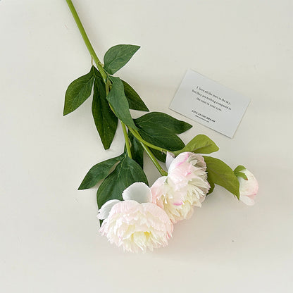 Exquisite Realistic Double Petal Peony Flower Bouquet - Lifelike Silk Flowers for Home Dining Table Decor, Elegant Decorations, and Stunning Photography Props