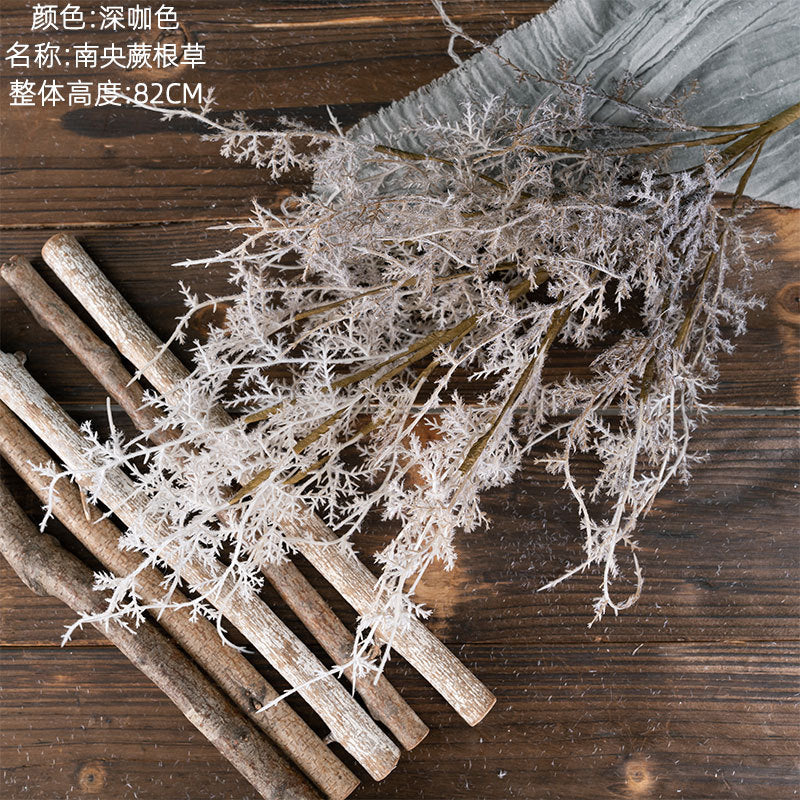 Realistic Faux Fern and Root Grass Decor – Trendy INS-Style Artificial Flowers for Home and Wedding Decoration - MW09105