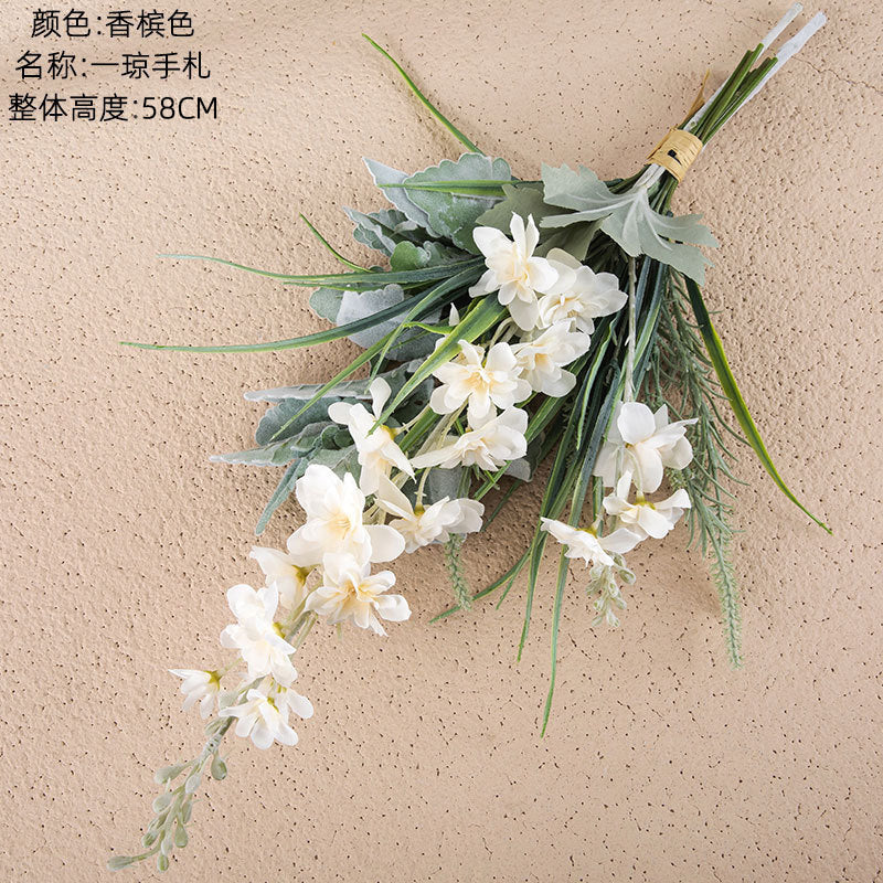 Elegant Faux Floral Bouquet for Home Decor - Stunning Wedding Handheld Flower Arrangement & Wall Hanging Decoration - Model CF01230