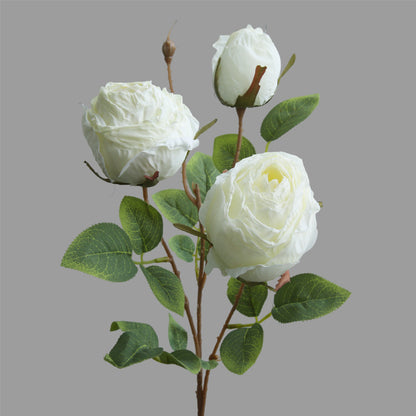 Stunning 3-Head Rose Bouquet – Lifelong Artificial Flowers for Indoor Decor, Perfect for European-Style Weddings, Celebrations, and Photography Props