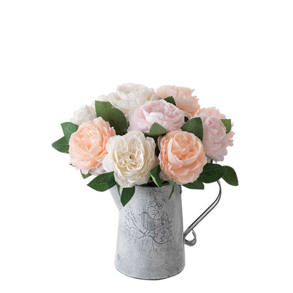 Single-Head Western Rose and Core Peony Artificial Flowers - Perfect Home Decor and Wedding Handheld Bouquet - Stunning, Realistic Faux Floral Arrangement for Celebrations and Events | MW51005