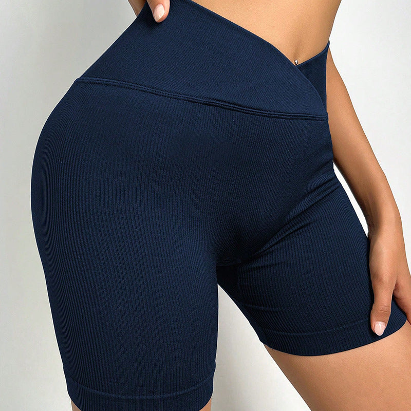 Seamless Criss Cross V Waist Yoga Shorts for Women High Waisted Butt Lifting Outdoor Fitness and Running Training for Active Lifestyle