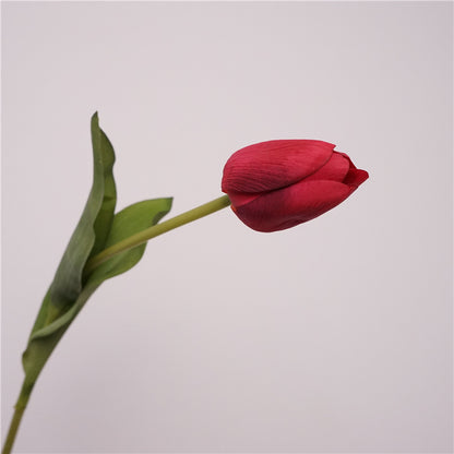 Realistic Touch Moisture-Proof Single Stem Artificial Tulip - Perfect for Home Decor, Dining Table Centerpieces, and Wedding Floral Arrangements