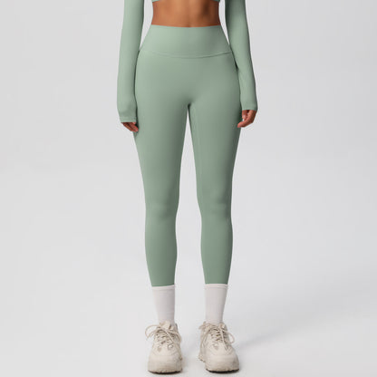 High Waisted Quick Dry Solid Color Double Sided Fleece Lined Leggings for Comfort in Fitness Running and Yoga