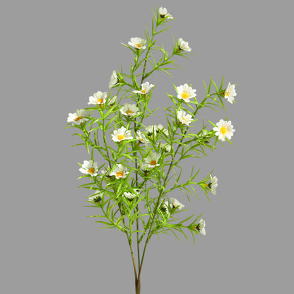 Nordic Minimalist Decorative Faux Plants - Lifelike Three-Pronged Chamomile Arrangement for Stylish Living Room Decor