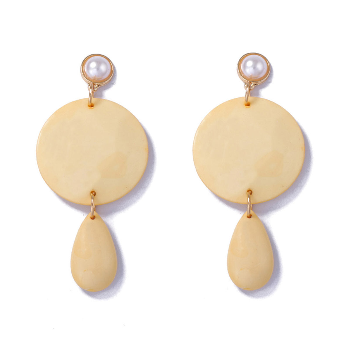 Bohemian-Inspired Statement Geometric Oval Earrings with Faux Pearls - Unique Casual Women's Ear Jewelry for a Stylish Look