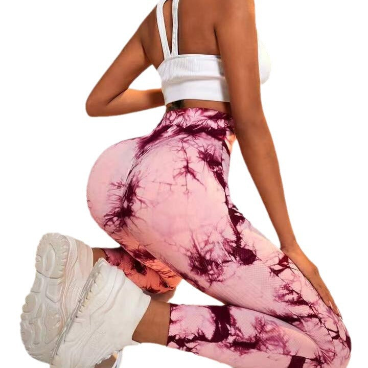 Seamless Tie Dye High Waisted Yoga Pants for Women Butt Lifting Stretchy Fitness Leggings for Gym Everyday Wear