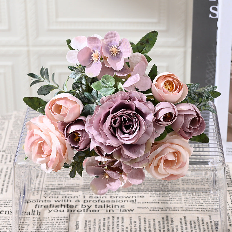 Stunning Peony Rose and Hydrangea Faux Flower Arrangement - Perfect for Weddings, Home Décor, and Table Centerpieces - Ideal for Photos and Celebrations