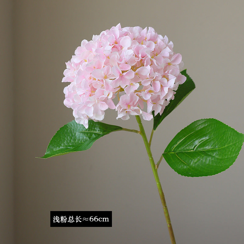 Single Stem Faux Silk Hydrangea - Elegant European Style Home Decor, Perfect for Photography Props and Floral Arrangements