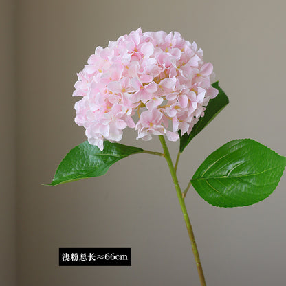 Single Stem Faux Silk Hydrangea - Elegant European Style Home Decor, Perfect for Photography Props and Floral Arrangements