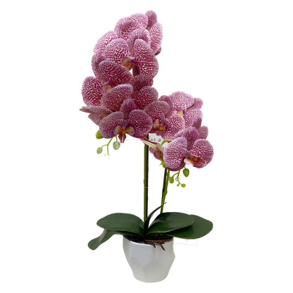 Realistic 3D Printed Orchid Planter Set with Vase – Stunning Artificial Flower Decor for Elegant Home Interiors