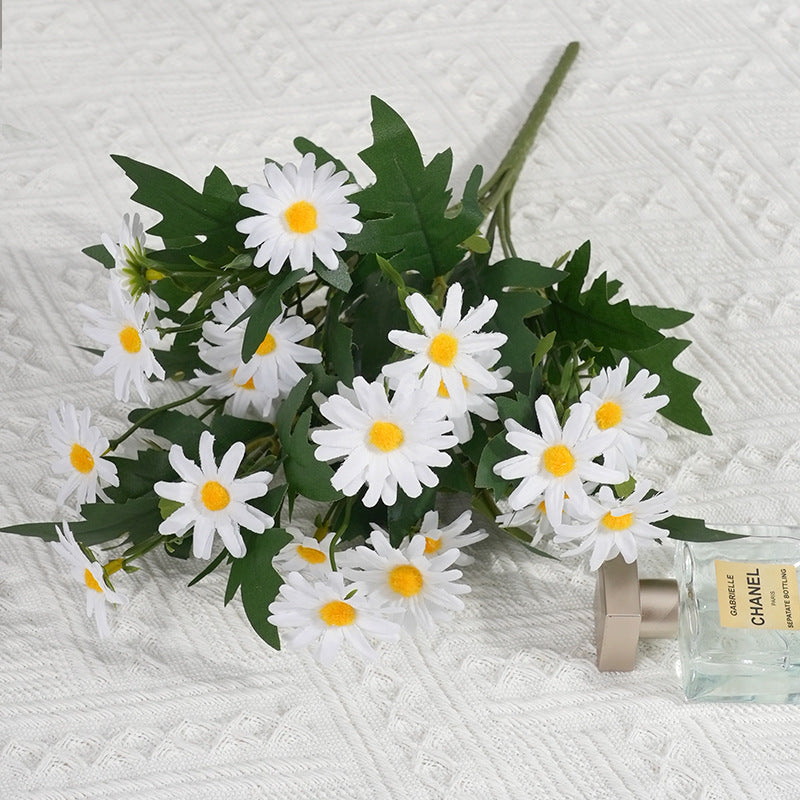 Charming Faux Daisy Flower Arrangement - Fresh and Lively Dutch and Persian Daisies for Home Decor, Weddings, and Photography Props