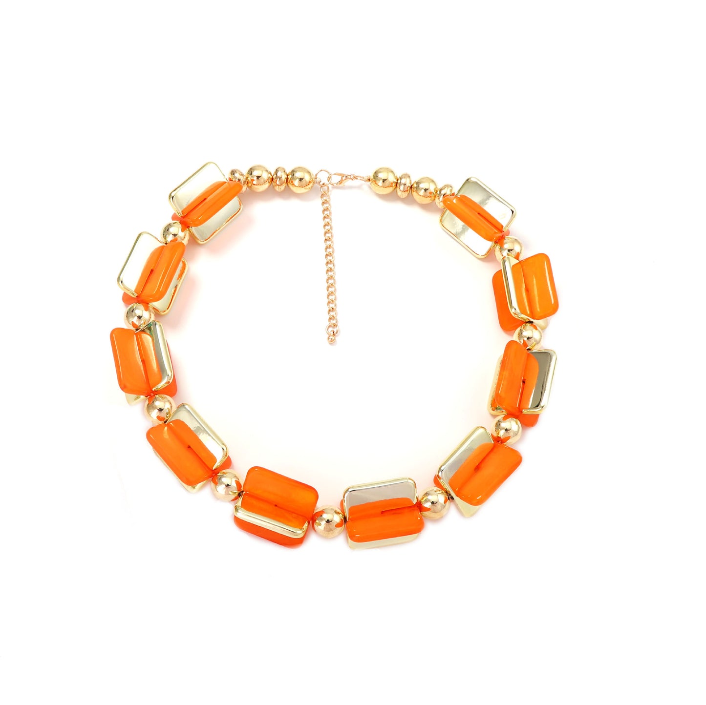 Creative Versatile Geometric Multi-Color Beaded Necklace – Unique, Minimalist Jewelry for Women