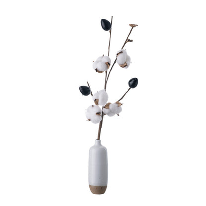 Stunning INS-Style Artificial Cotton Branch 5-Head Floral Arrangement for Home Decor & Weddings - Perfect Faux Flower Display (Model MW61182)