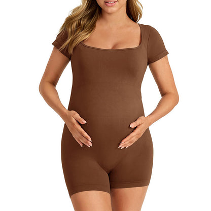 Seamless Short Sleeve Bodysuit Anti Chafing Support for Thighs Comfortable Maternity Shape High Elasticity Fit for Every Occasion