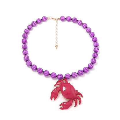 Beach Vacation-Inspired Ocean Life Pendant Necklace with Colorful Beaded Design - Perfect Summer Jewelry for Women