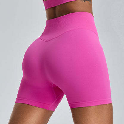 Seamless High Waisted Women's Yoga Shorts Peach Lift Moisture Wicking Fitness Shorts for Outdoor Running and Workouts